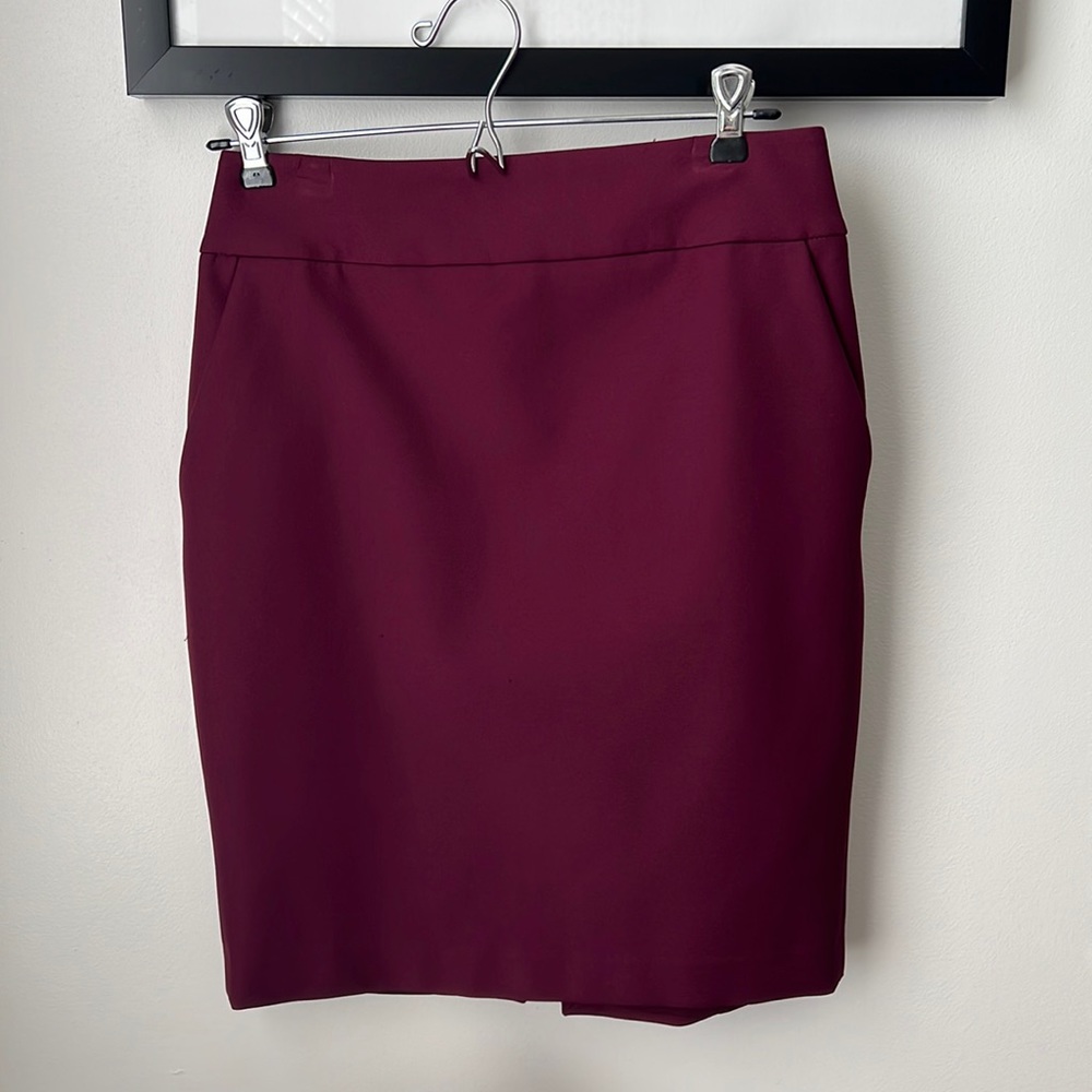 Express Burgundy Pencil Skirt